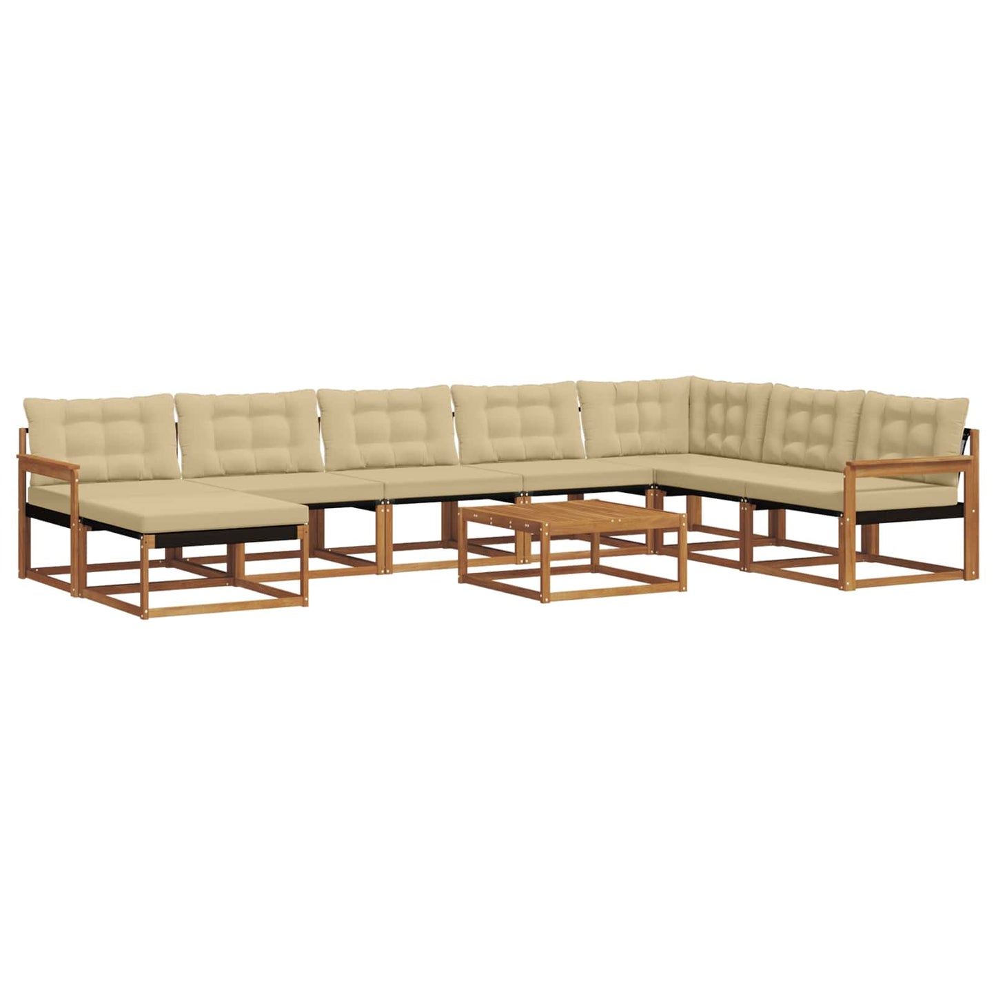 Set di divani da esterno con cuscino 25 pcs Naturale e Beige