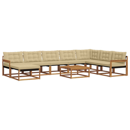 Set di divani da esterno con cuscino 25 pcs Naturale e Beige