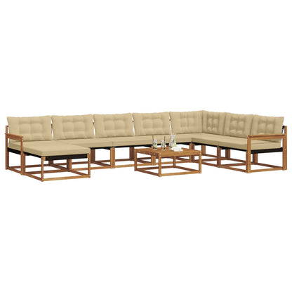 Set di divani da esterno con cuscino 25 pcs Naturale e Beige