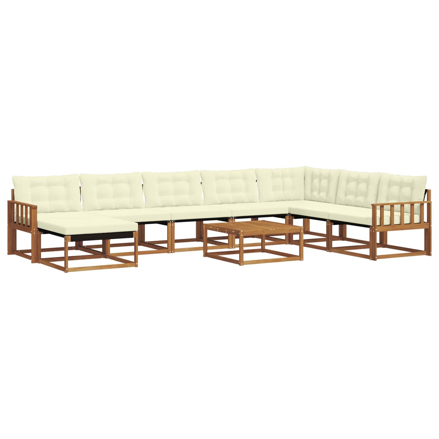 Set di divani da esterno con cuscino 25 pcs Naturale e Crema