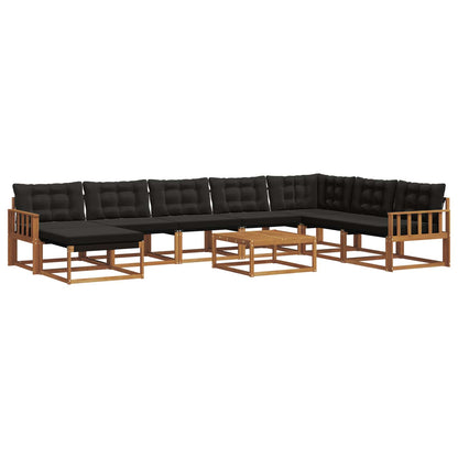 Set di divani da esterno con cuscino 25 pcs Naturale e Nero