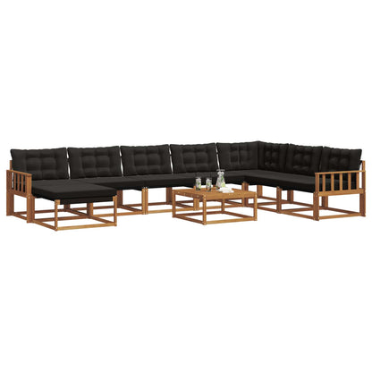 Set di divani da esterno con cuscino 25 pcs Naturale e Nero