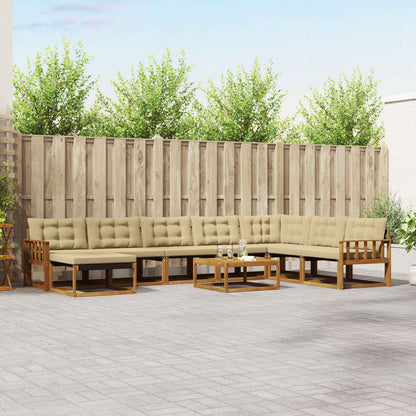 Set di divani da esterno con cuscino 25 pcs Naturale e Beige