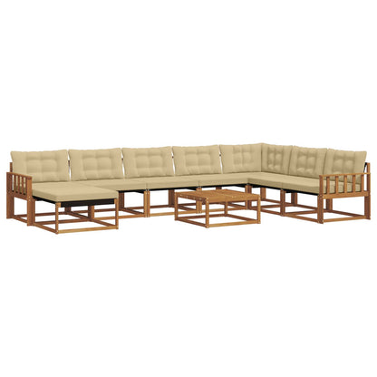 Set di divani da esterno con cuscino 25 pcs Naturale e Beige