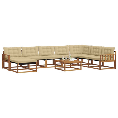 Set di divani da esterno con cuscino 25 pcs Naturale e Beige