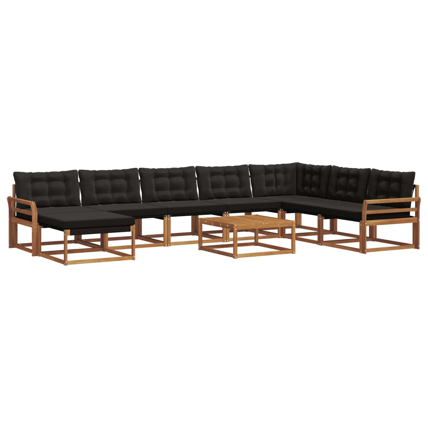 Set di divani da esterno con cuscino 25 pcs Naturale e Nero