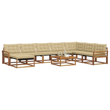 Set di divani da esterno con cuscino 25 pcs Naturale e Beige