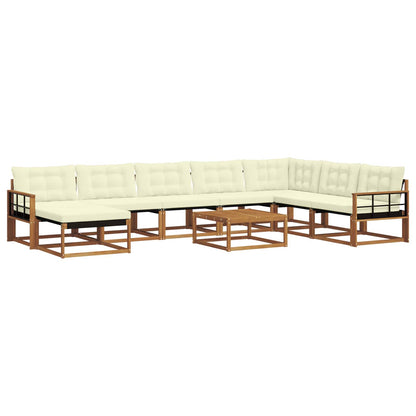 Set di divani da esterno con cuscino 25 pcs Naturale e Crema