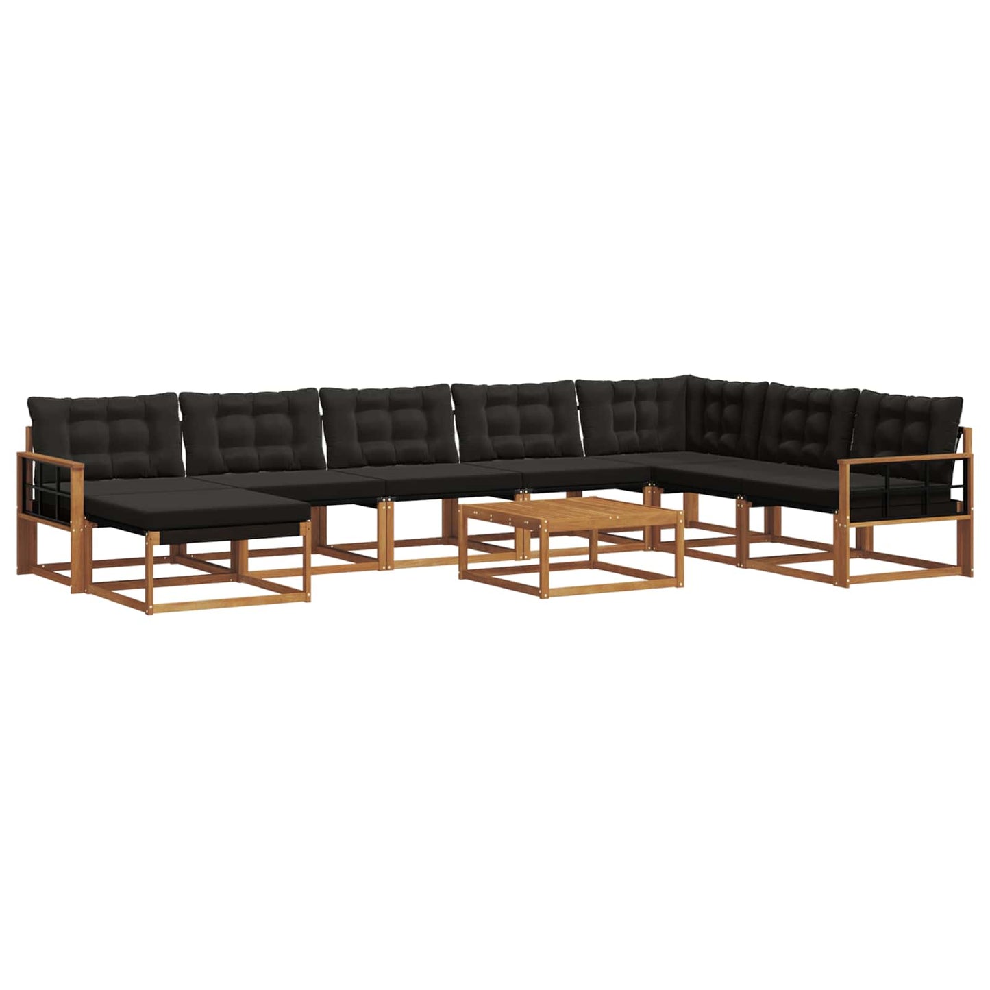 Set di divani da esterno con cuscino 25 pcs Naturale e Nero