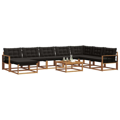 Set di divani da esterno con cuscino 25 pcs Naturale e Nero