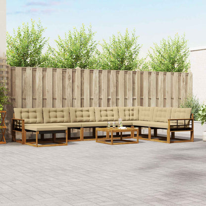 Set di divani da esterno con cuscino 25 pcs Naturale e Beige