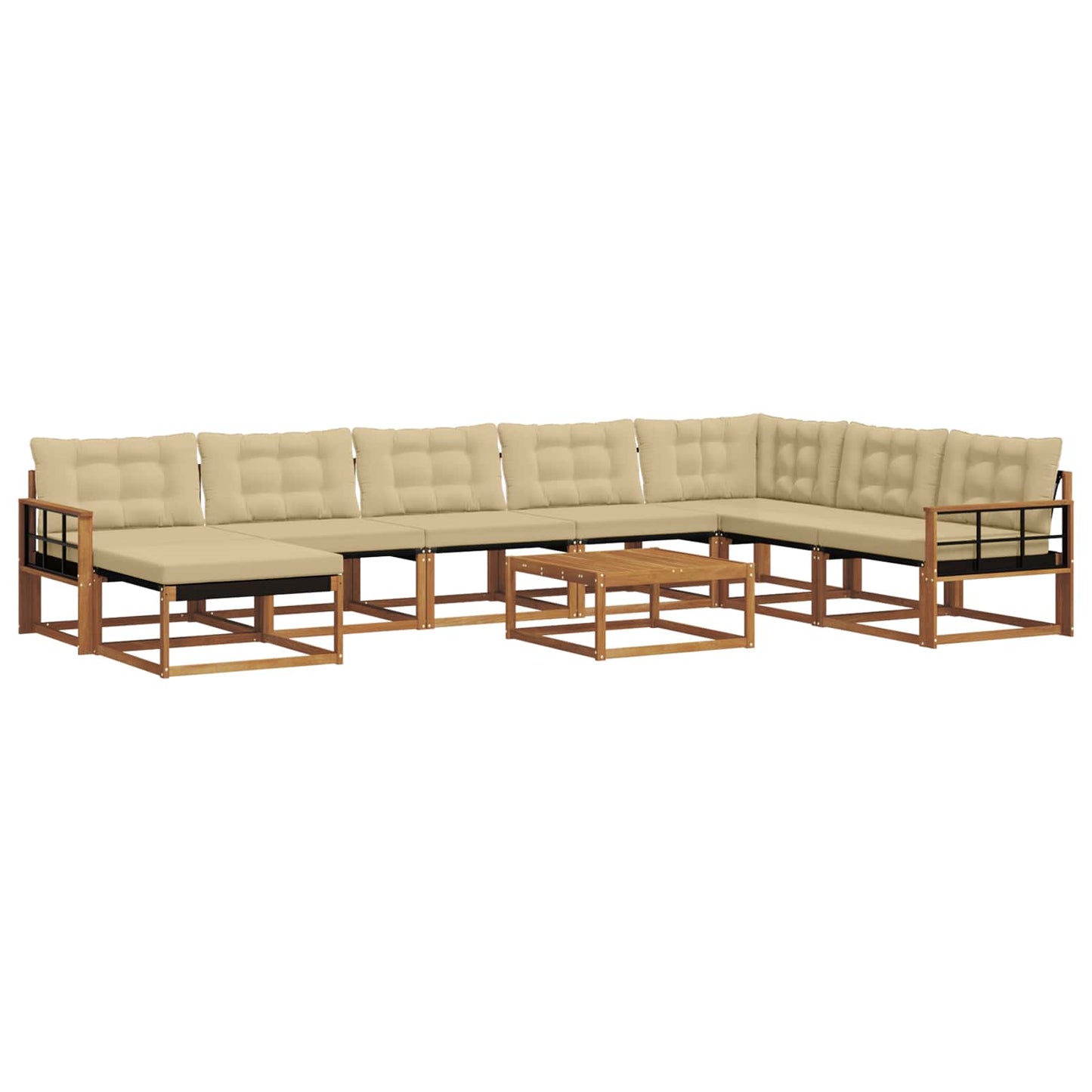 Set di divani da esterno con cuscino 25 pcs Naturale e Beige