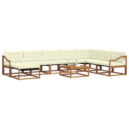Set di divani da esterno con cuscino 25 pcs Naturale e Crema