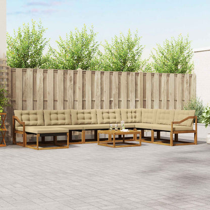 Set di divani da esterno con cuscino 25 pcs Naturale e Beige