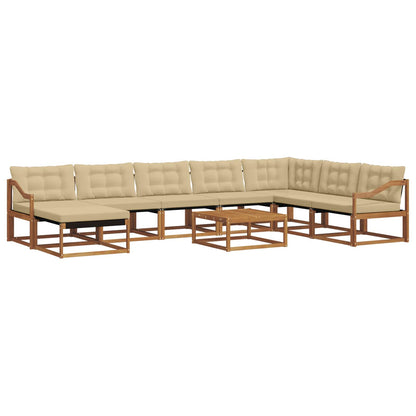 Set di divani da esterno con cuscino 25 pcs Naturale e Beige