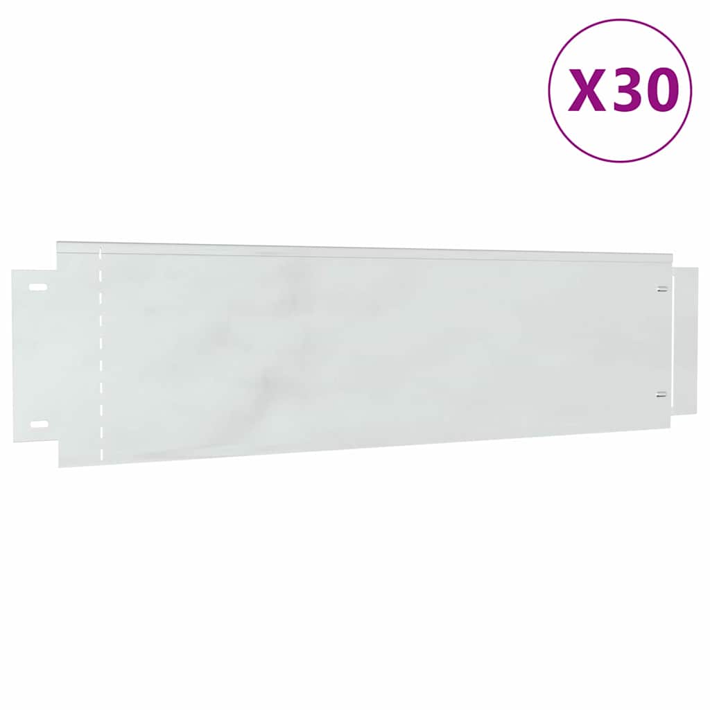Bordure per prato 30 pcs Argento 100 x 25 x 0,07 cm