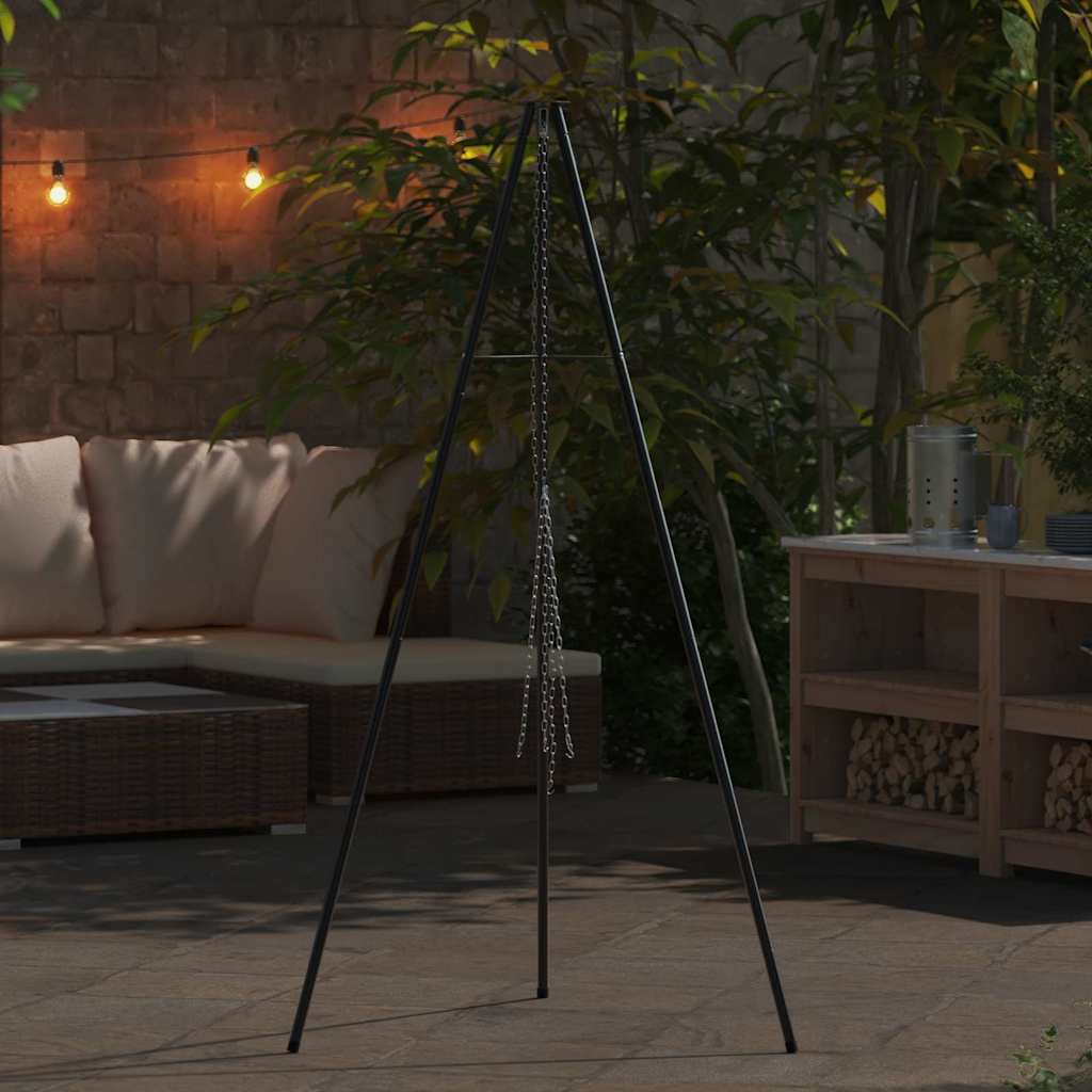 Treppiede da Campeggio Nero 92 x 92 x 171,5 cm Acciaio