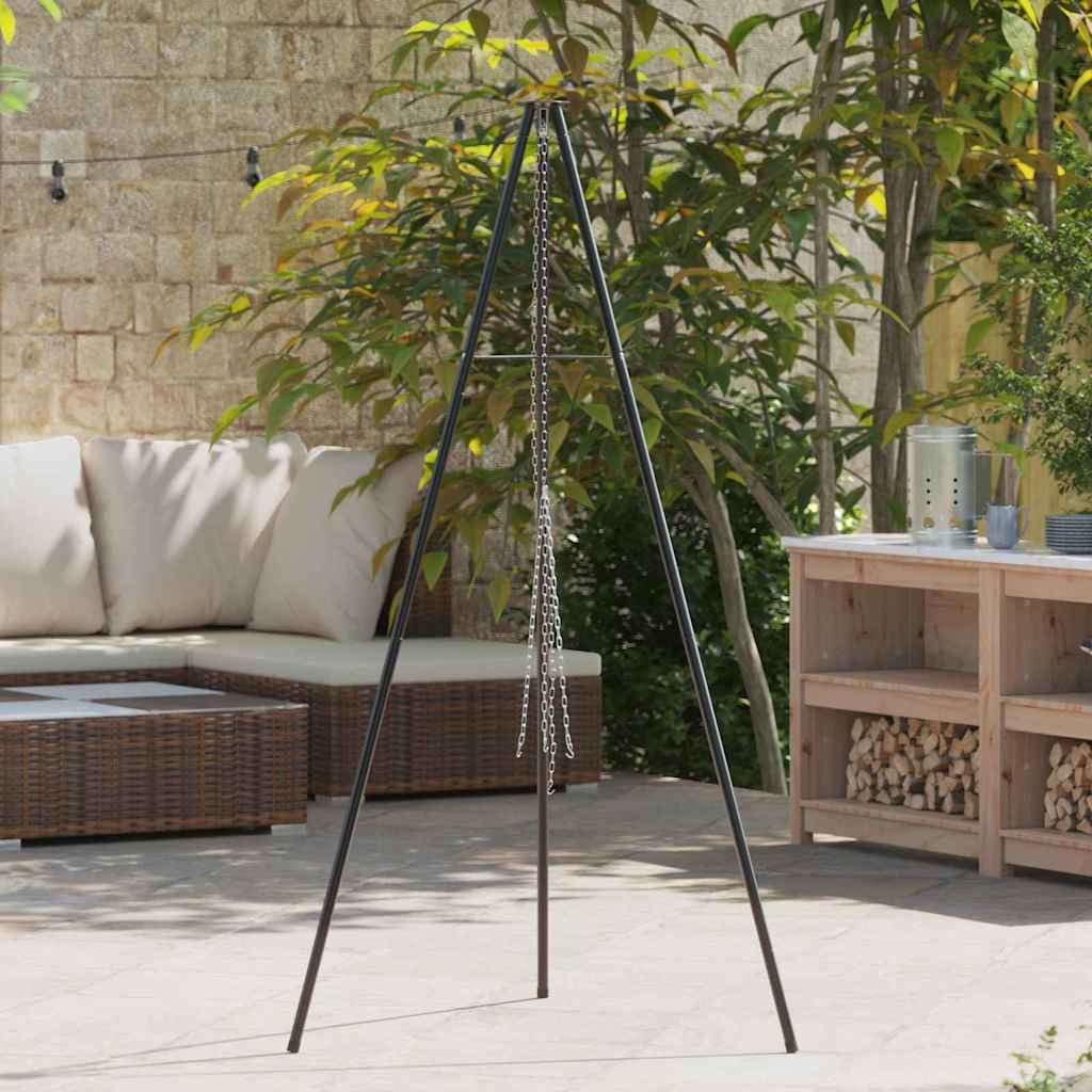 Treppiede da Campeggio Nero 92 x 92 x 171,5 cm Acciaio