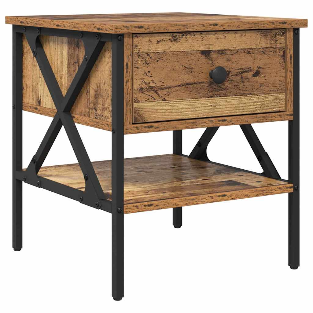 Comodino con cassetto 2 pcs Legno vecchio 40 x 42 x 45 cm