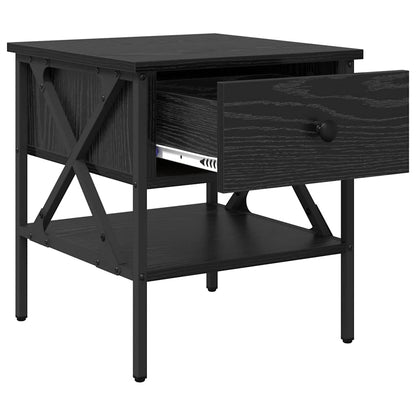 Comodino con cassetto Rovere nero 40 x 42 x 45 cm