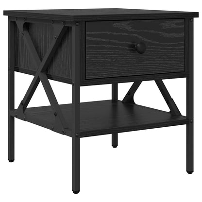 Comodino con cassetto 2 pcs Rovere nero 40 x 42 x 45 cm