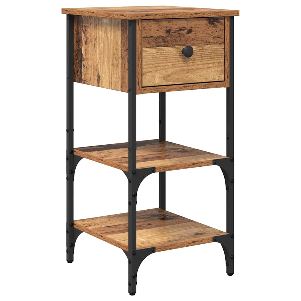 Armadio da Notte con cassetto 2 pcs Marrone 33.5 x 36 x 70 cm