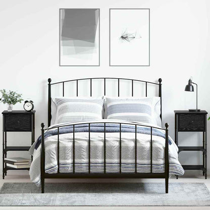 Armadio da Notte 2 pcs Rovere Nero 33.5 x 36 x 70 cm