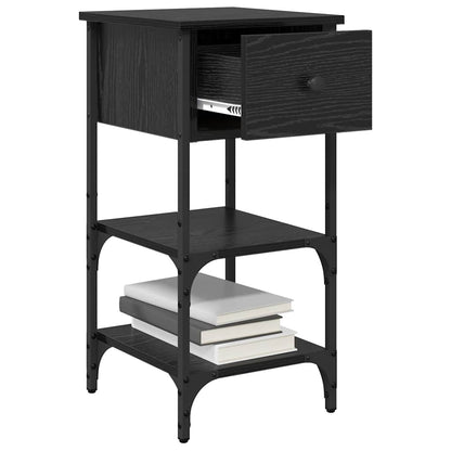 Armadio da Notte 2 pcs Rovere Nero 33.5 x 36 x 70 cm