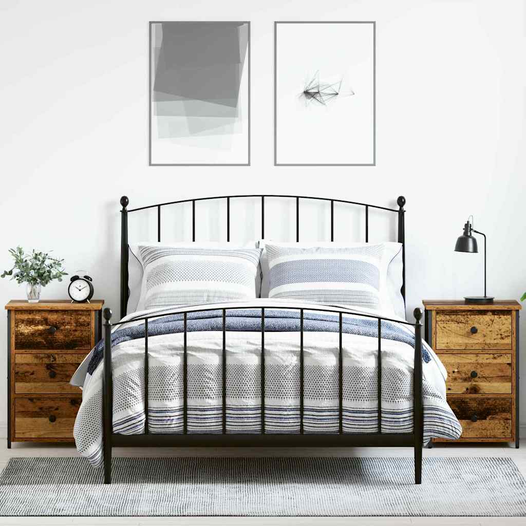 Armadio da Notte con cassetto 2 pcs Marrone 40 x 36 x 60 cm