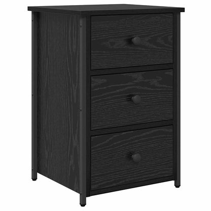 Armadio da Notte con cassetto Rovere Nero 40 x 36 x 60 cm