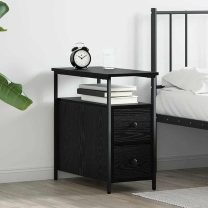 Armadio da Notte Rovere nero 30 x 60 x 60 cm Legno multistrato