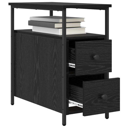 Armadio da Notte Rovere nero 30 x 60 x 60 cm Legno multistrato