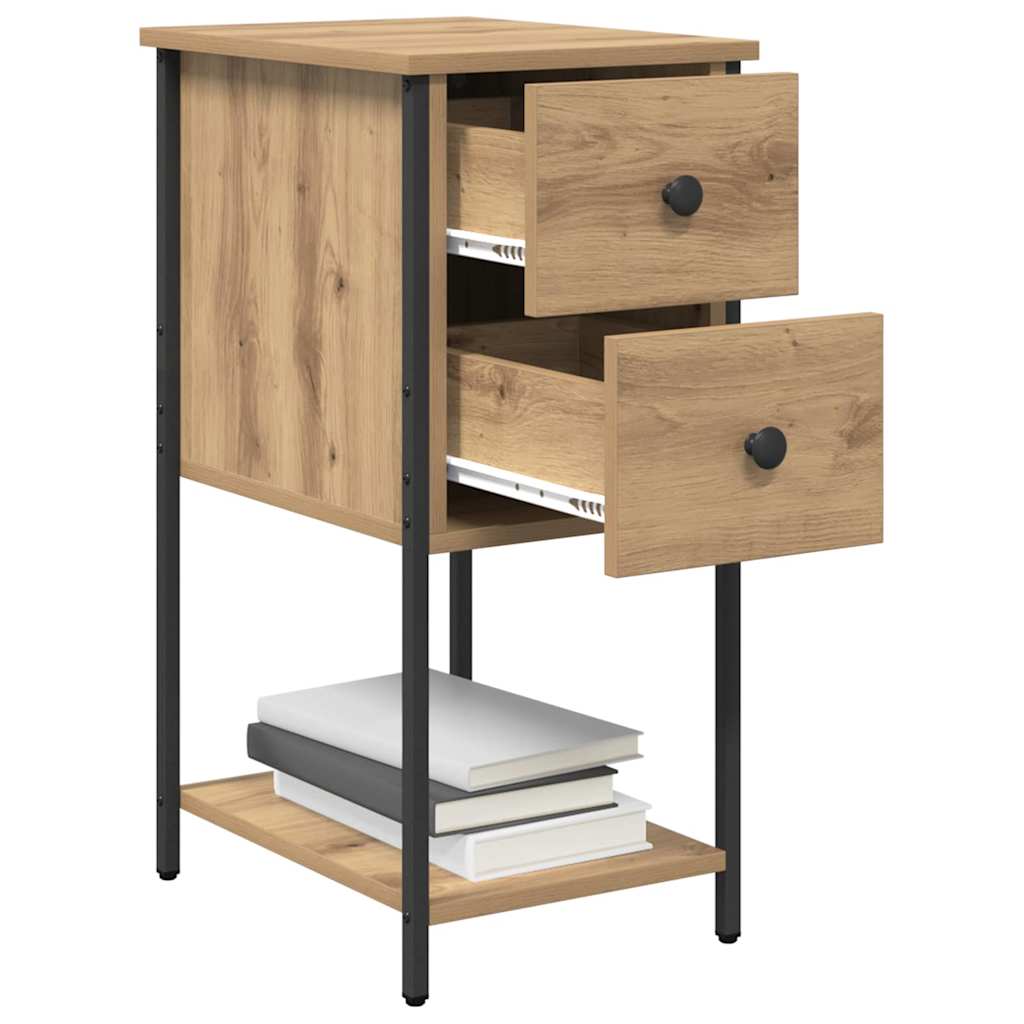 Armadio da Notte 2 pcs rovere artigianale 32 x 42 x 70 cm