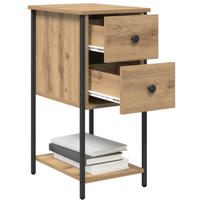 Armadio da Notte 2 pcs rovere artigianale 32 x 42 x 70 cm