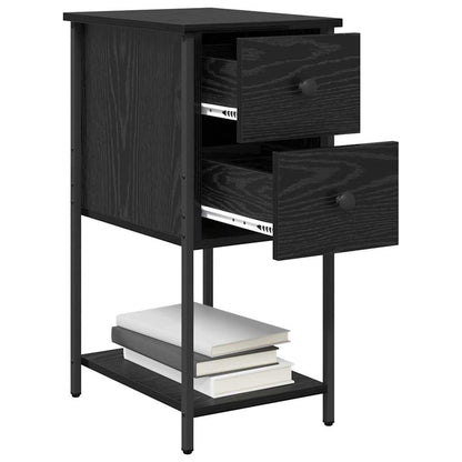 Armadio da Notte Rovere nero 32 x 42 x 70 cm Legno multistrato