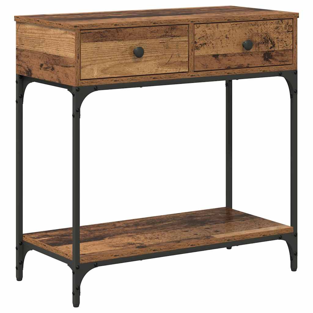 Tavolo consolle con cassetto Legno vecchio 75 x 34.5 x 75 cm