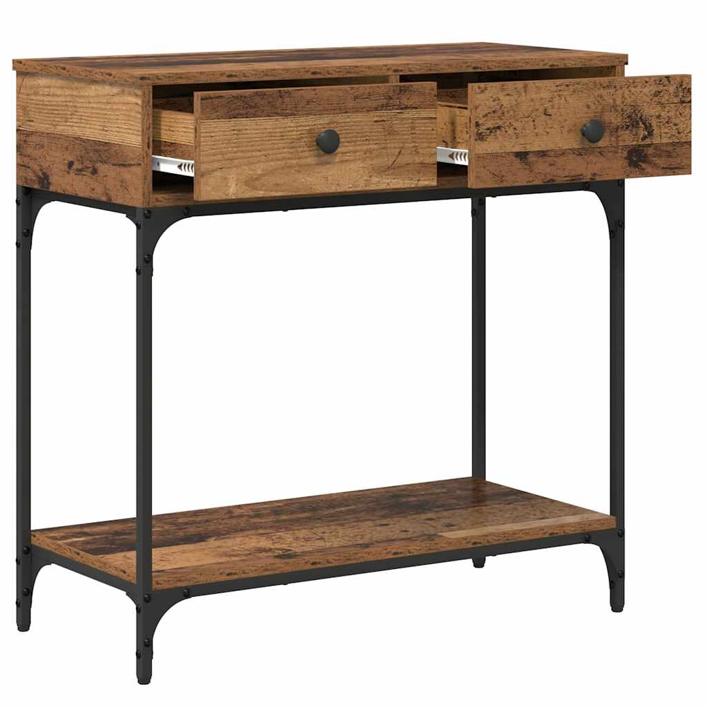 Tavolo consolle con cassetto Legno vecchio 75 x 34.5 x 75 cm