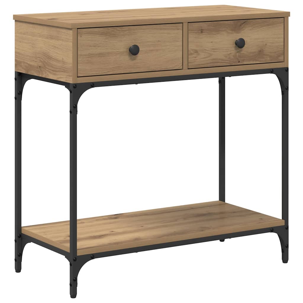 Tavolo consolle rovere artigianale 75 x 34.5 x 75 cm