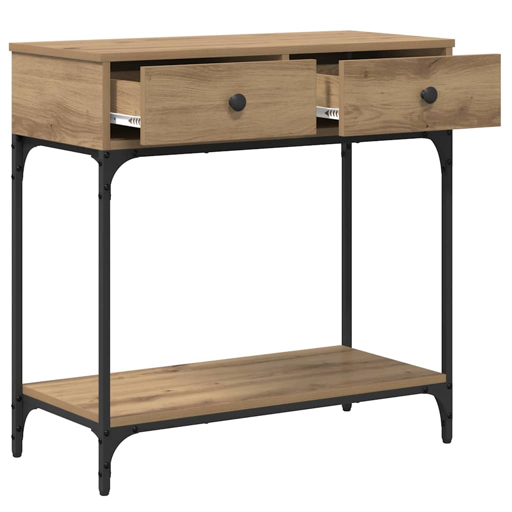 Tavolo consolle rovere artigianale 75 x 34.5 x 75 cm
