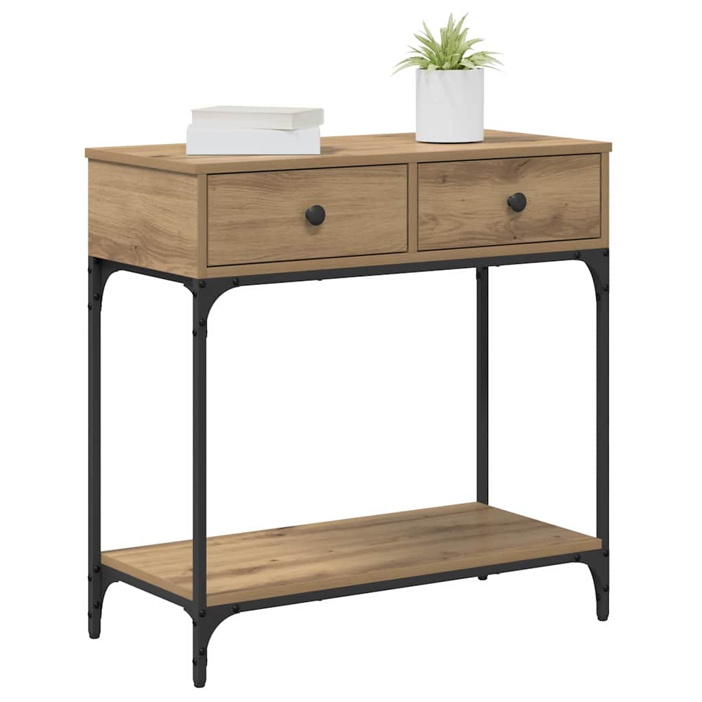 Tavolo consolle rovere artigianale 75 x 34.5 x 75 cm