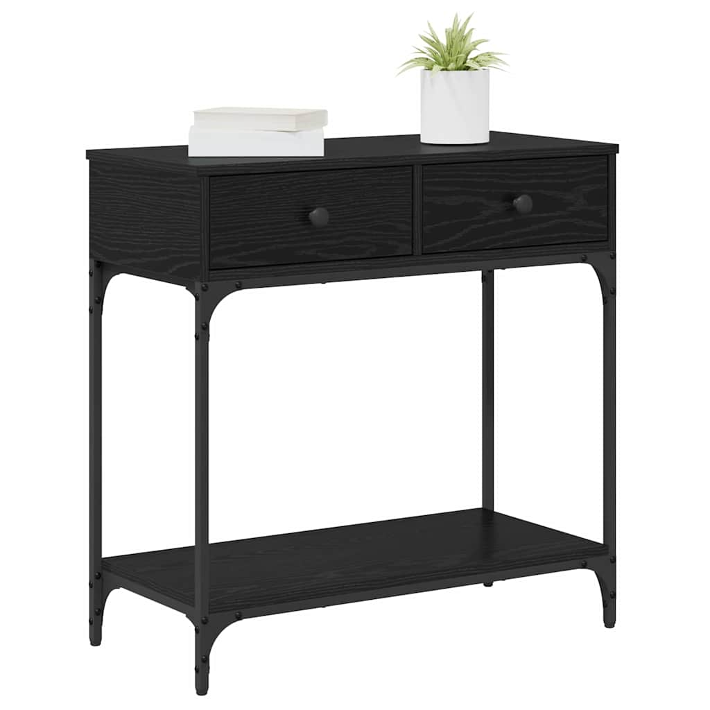 Tavolo consolle Rovere nero 75 x 34.5 x 75 cm Legno multistrato
