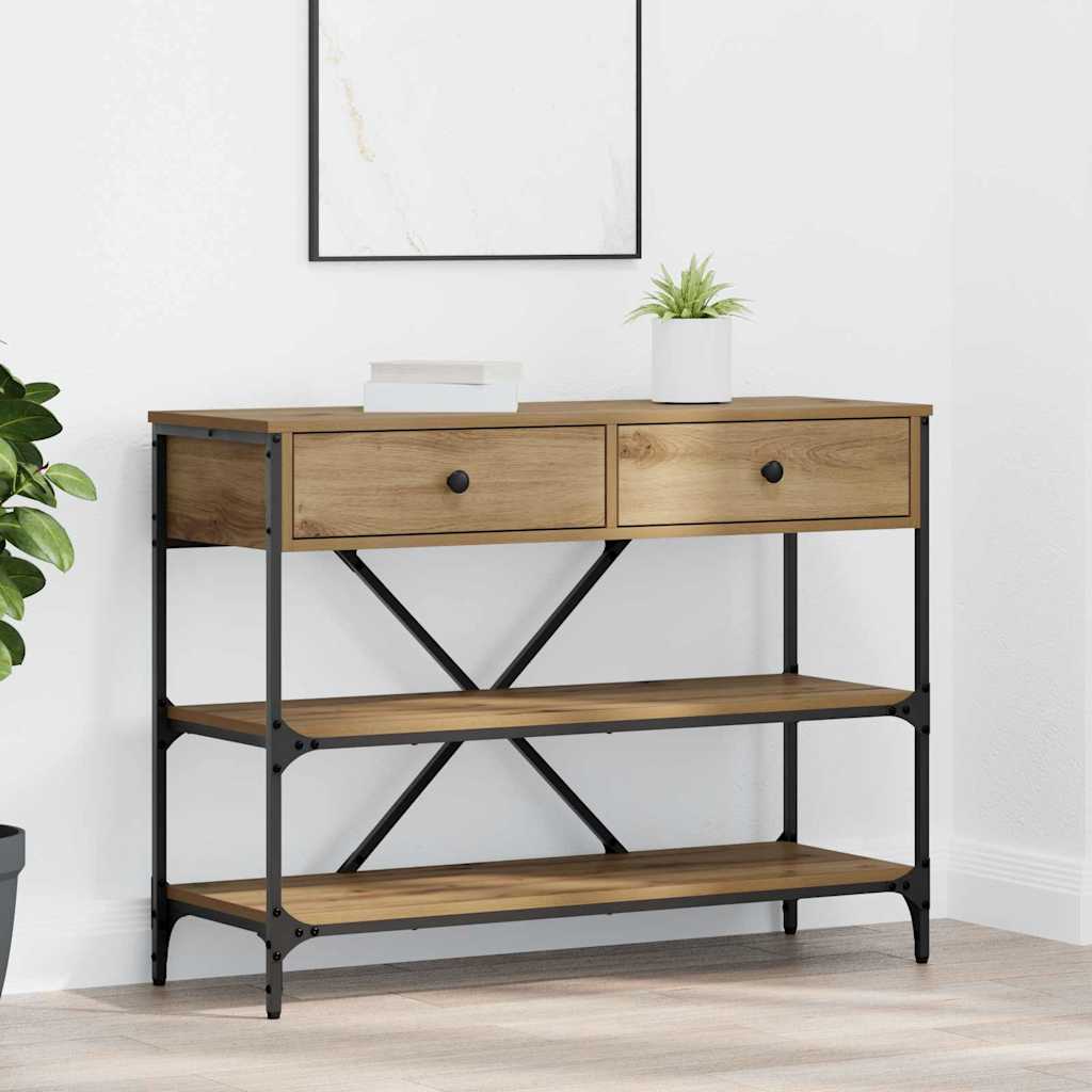 Tavolo consolle con cassetto Marrone 100 x 34,5 x 75 cm legno