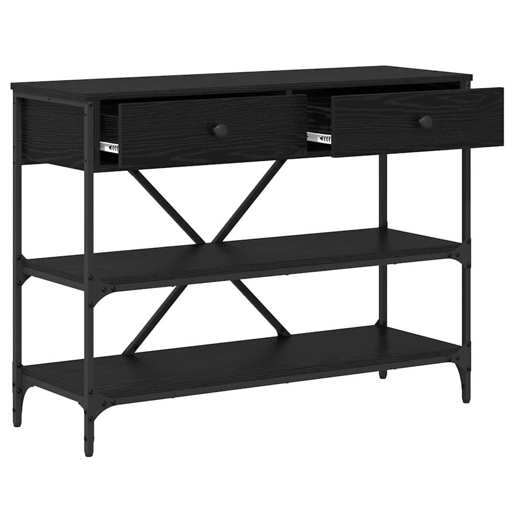 Tavolo consolle Rovere Nero 100 x 34,5 x 75 cm legno