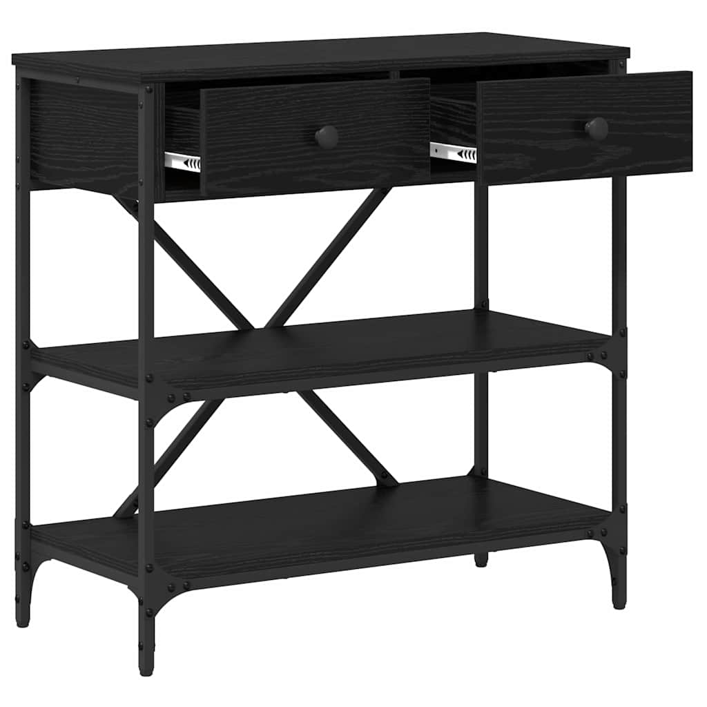 Tavolo consolle Rovere Nero 100 x 34,5 x 75 cm legno
