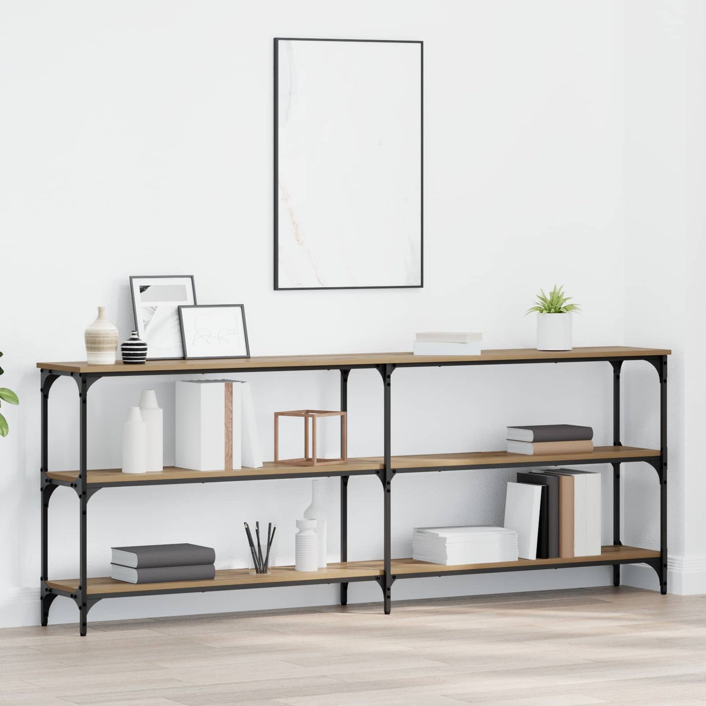 Tavolo consolle rovere artigianale 200 x 29 x 75 cm
