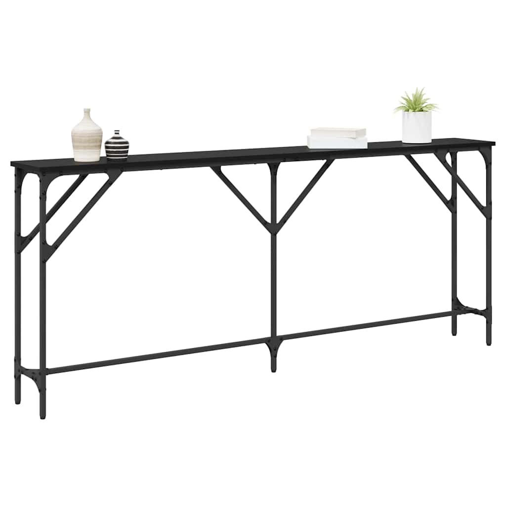 Tavolo consolle Rovere nero 180 x 23 x 75 cm