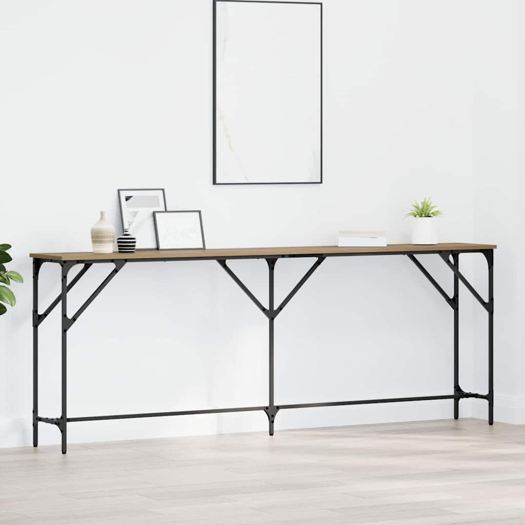 Tavolo consolle rovere artigianale 200 x 29 x 75 cm
