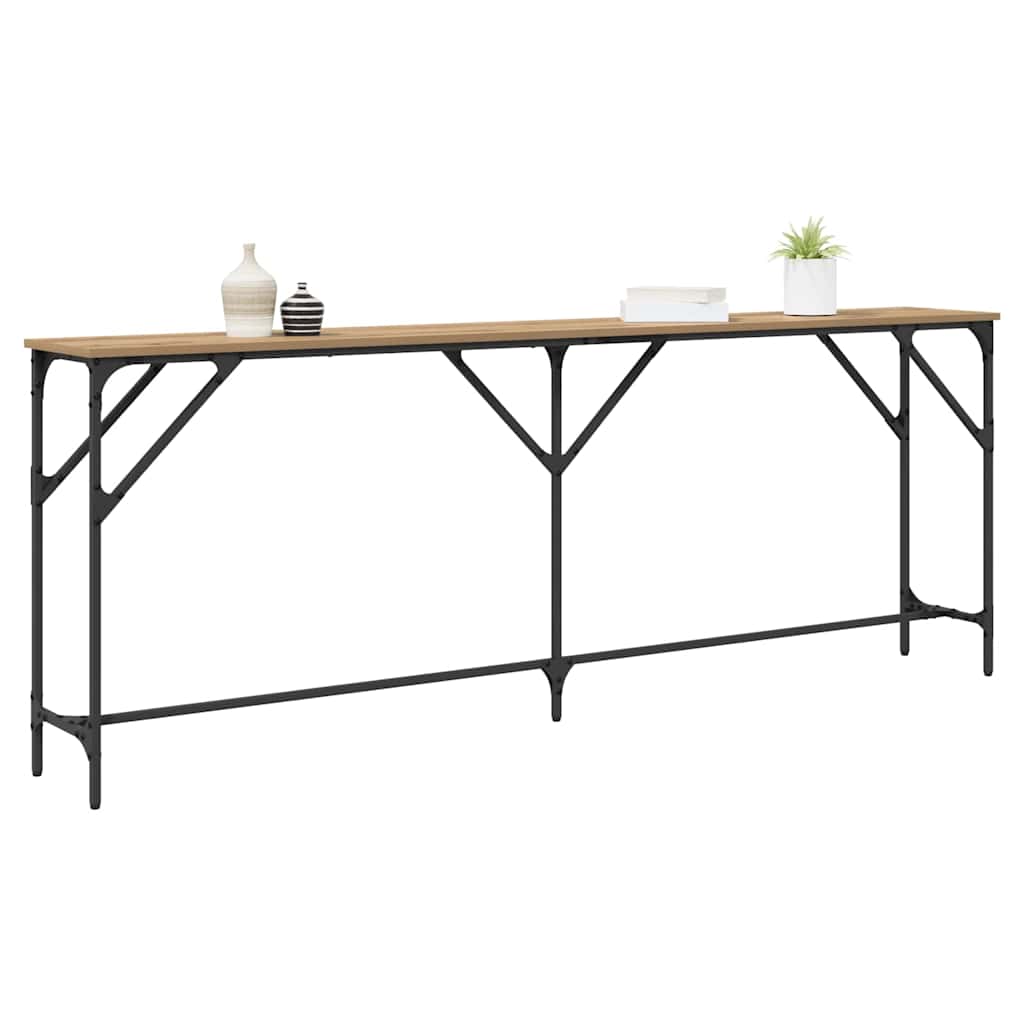 Tavolo consolle rovere artigianale 200 x 29 x 75 cm