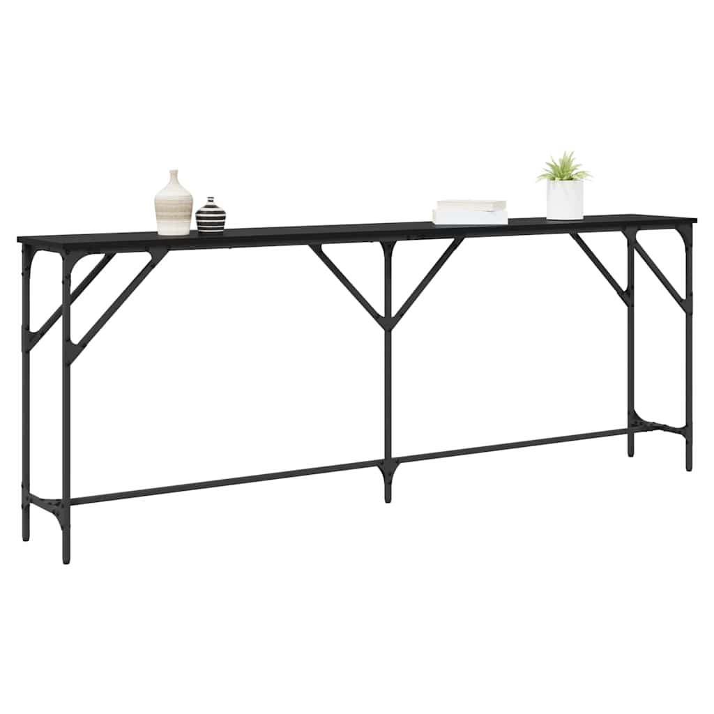 Tavolo consolle Rovere nero 200 x 29 x 75 cm
