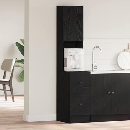 Credenza da cucina con cassetto Rovere Nero 32 x 50 x 180 cm